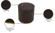Nile Oak Wood Top And Metal Base End Table in Brown - 218-E