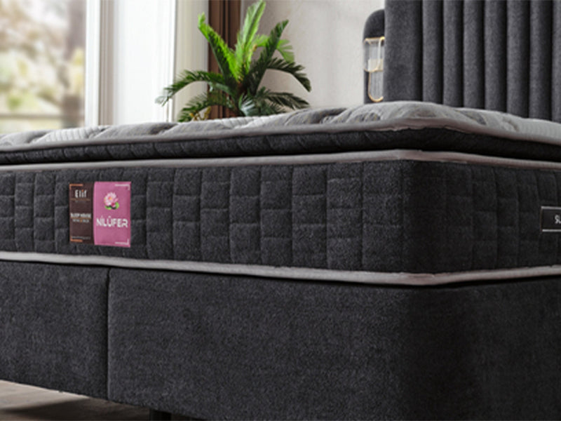 Nilufer Storage Bed With Headboard - Queen in Anthracite - 200-ELIF-NIL-150-EY380-SB
