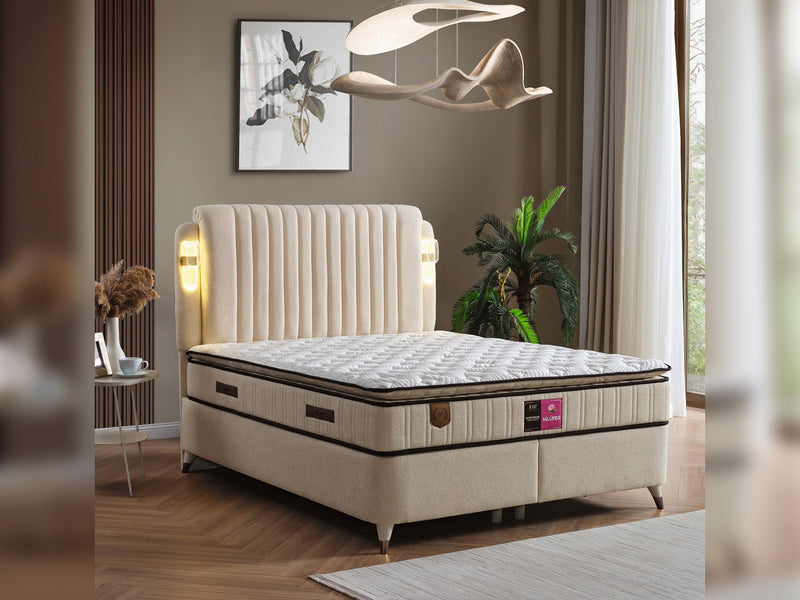 Nilufer Storage Bed With Headboard - Queen in Anthracite - 200-ELIF-NIL-150-EY380-SB