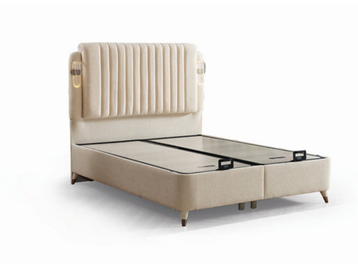 Nilufer Storage Bed With Headboard - Queen in Beige - 200-ELIF-NIL-150-EY382-SB