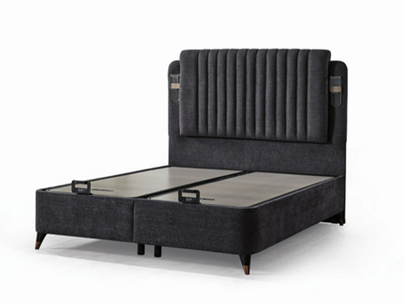 Nilufer Storage Bed With Headboard - Queen in Beige - 200-ELIF-NIL-150-EY382-SB