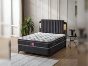 Nilufer Storage Bed With Headboard - Queen in Beige - 200-ELIF-NIL-150-EY382-SB