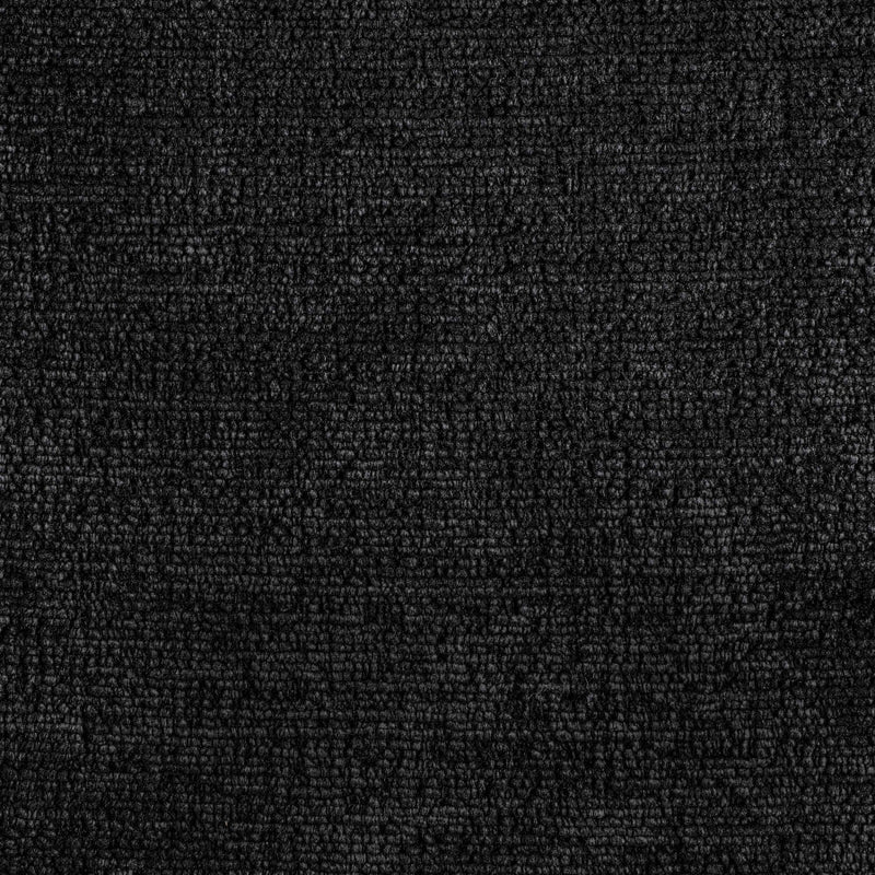 Nimes Velour Fur Fabric Upholstered Ottoman in Black - 22078Black