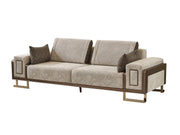Nirvana 4-pieces (2 Four Seat Sofa & 2 Chair) Livingroom Set Beige in Beige - 101-NIR-MED125-4411