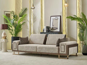 Nirvana 4-pieces (2 Four Seat Sofa & 2 Chair) Livingroom Set Beige in Beige - 101-NIR-MED125-4411