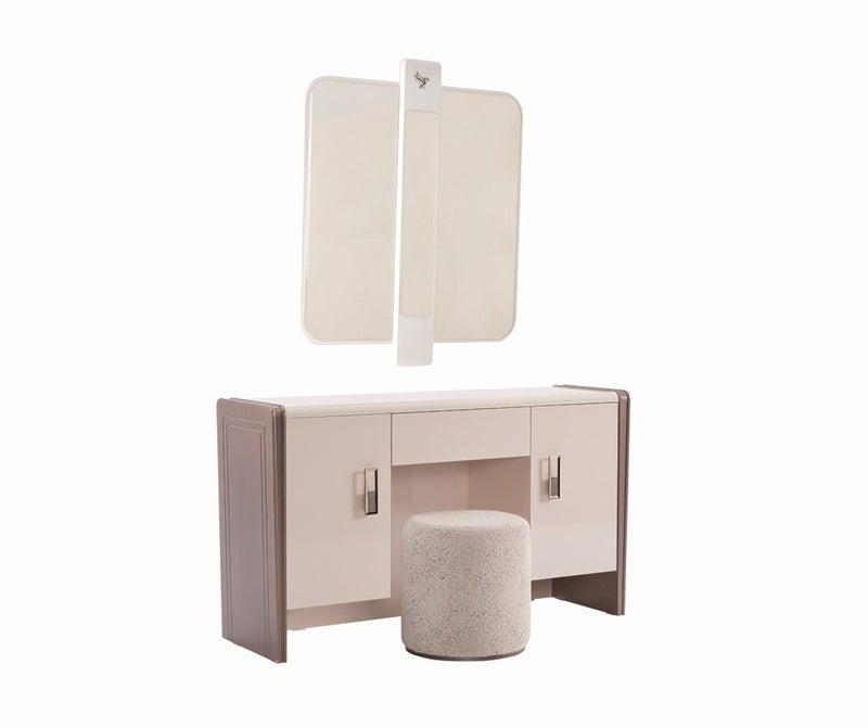 Nirvana Bedroom (Bed & Dresser With Mirror & Bench & Ottoman & 2 Nightstand) - King - 120-NIR-KB-SET-2