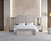 Nirvana Bedroom (Bed & Dresser With Mirror & Bench & Ottoman & 2 Nightstand) - Queen - 120-NIR-QB-SET-2