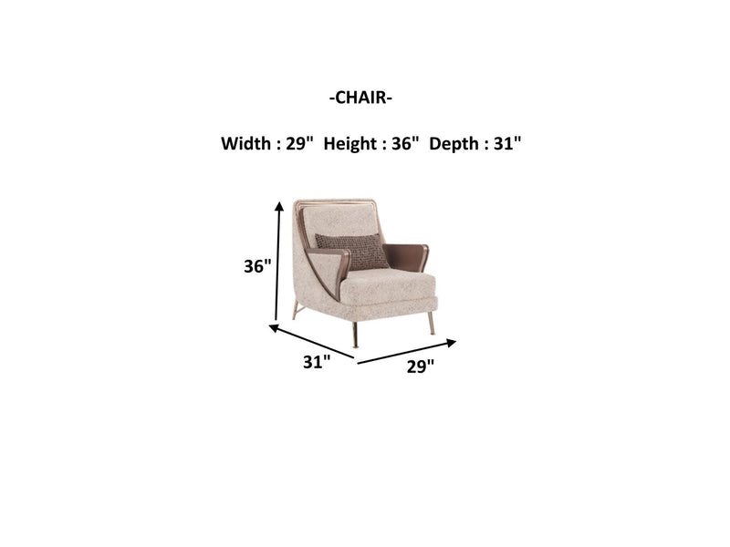 Nirvana Chair Beige in Beige - 101-NIR-MED125-1