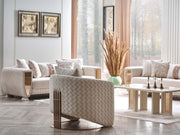 Nirvana San 4-pieces (2 Sofa & 2 Chair) Livingroom in Cream - 200-SAN-NIR-CRE-3311
