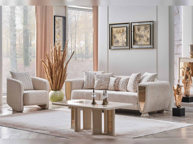 Nirvana San Stationary Sofa in Cream - 200-SAN-NIR-CRE-3