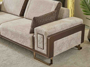 Nirvana Stationary 4 Seat Sofa Beige in Beige - 101-NIR-MED125-4