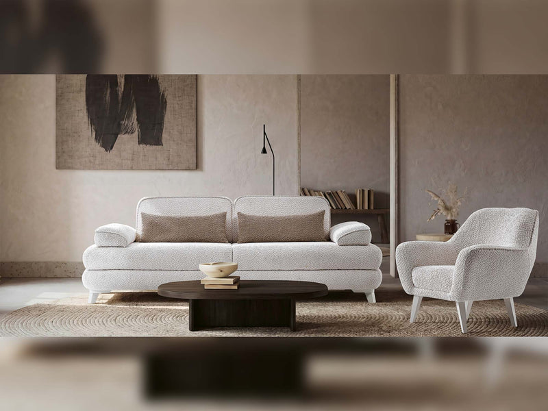 Nita 4-pieces (2 Sofa & 2 Chair) Livingroom in Cream - 200-ELI-NIT-B-025-3311