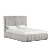 Noa - Gray Upholstered King Bed with Bluetooth Speaker & USB Charger - B161-K-Bed