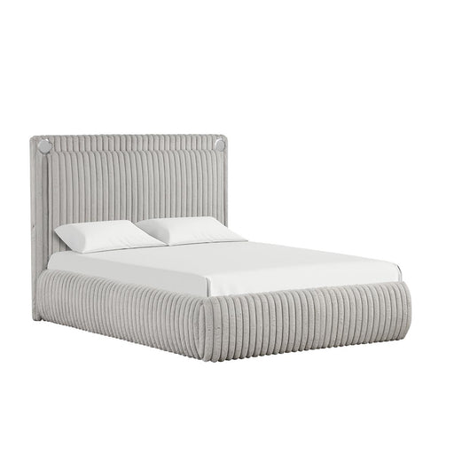 Noa - Gray Upholstered Queen Bed with Bluetooth Speaker & USB Charger - B161-Q-Bed