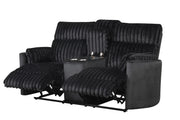 Noah - Black Manual Reclining, Drop-Down Table, Storage Console, Power Source, USB Charger, Cup Holder - CL7240-SL-Black