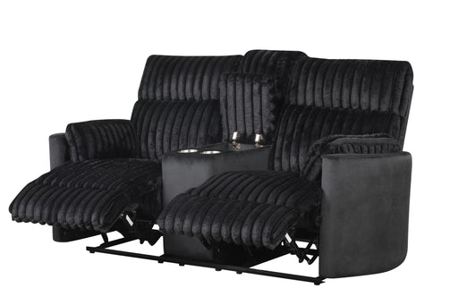 Noah - Black Manual Reclining, Drop-Down Table, Storage Console, Power Source, USB Charger, Cup Holder - CL7240-SL-Black