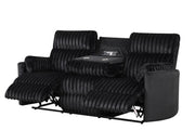 Noah - Black Manual Reclining, Drop-Down Table, Storage Console, Power Source, USB Charger, Cup Holder - CL7240-SLR-Black