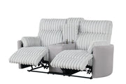 Noah - Gray Manual Reclining, Drop-Down Table, Storage Console, Power Source, USB Charger, Cup Holder - CL7240-SL-Gray