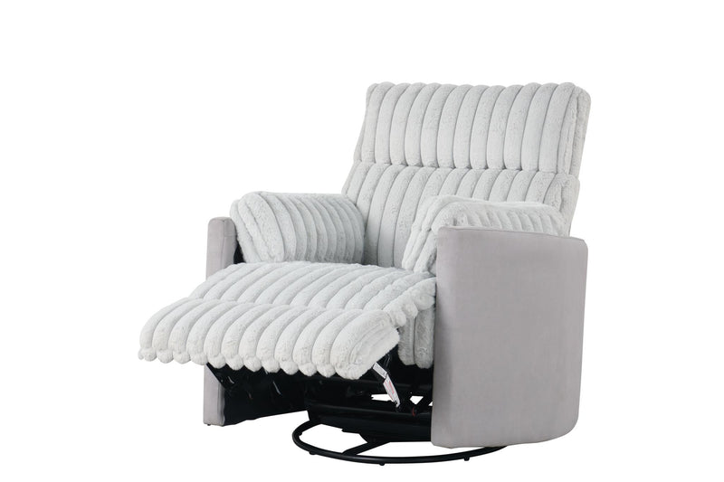 Noah - Gray Manual Reclining, Drop-Down Table, Storage Console, Power Source, USB Charger, Cup Holder - CL7240-SLR-Gray