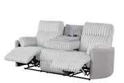 Noah - Gray Manual Reclining, Drop-Down Table, Storage Console, Power Source, USB Charger, Cup Holder - CL7240-SLR-Gray