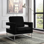 Noah Velvet Upholstered Accent Chair in Black - 510Black