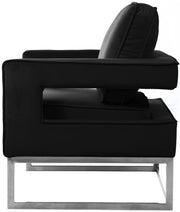 Noah Velvet Upholstered Accent Chair in Black - 510Black