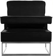 Noah Velvet Upholstered Accent Chair in Black - 510Black