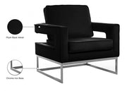 Noah Velvet Upholstered Accent Chair in Black - 510Black