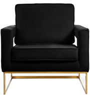 Noah Velvet Upholstered Accent Chair in Black - 511Black