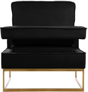 Noah Velvet Upholstered Accent Chair in Black - 511Black