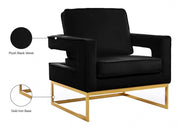 Noah Velvet Upholstered Accent Chair in Black - 511Black
