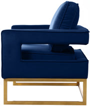 Noah Velvet Upholstered Accent Chair in Blue - 511Navy