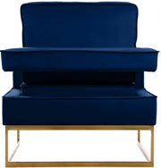 Noah Velvet Upholstered Accent Chair in Blue - 511Navy