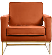 Noah Velvet Upholstered Accent Chair in Cognac - 511Cognac
