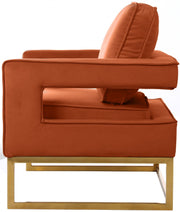 Noah Velvet Upholstered Accent Chair in Cognac - 511Cognac