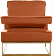 Noah Velvet Upholstered Accent Chair in Cognac - 511Cognac