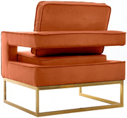 Noah Velvet Upholstered Accent Chair in Cognac - 511Cognac