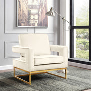 Noah Velvet Upholstered Accent Chair in Cream - 511Cream