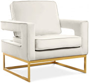 Noah Velvet Upholstered Accent Chair in Cream - 511Cream