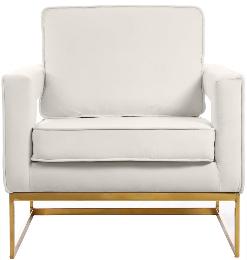 Noah Velvet Upholstered Accent Chair in Cream - 511Cream