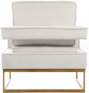Noah Velvet Upholstered Accent Chair in Cream - 511Cream