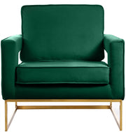 Noah Velvet Upholstered Accent Chair in Green - 511Green