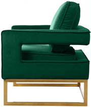 Noah Velvet Upholstered Accent Chair in Green - 511Green