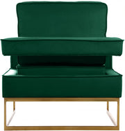 Noah Velvet Upholstered Accent Chair in Green - 511Green