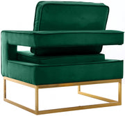 Noah Velvet Upholstered Accent Chair in Green - 511Green