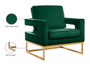 Noah Velvet Upholstered Accent Chair in Green - 511Green