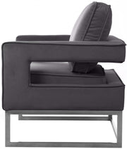Noah Velvet Upholstered Accent Chair in Grey - 510Grey