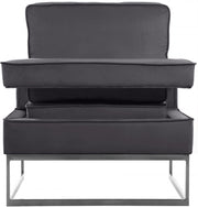 Noah Velvet Upholstered Accent Chair in Grey - 510Grey