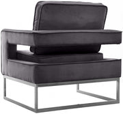 Noah Velvet Upholstered Accent Chair in Grey - 510Grey
