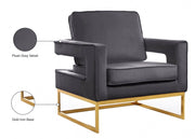 Noah Velvet Upholstered Accent Chair in Grey - 511Grey